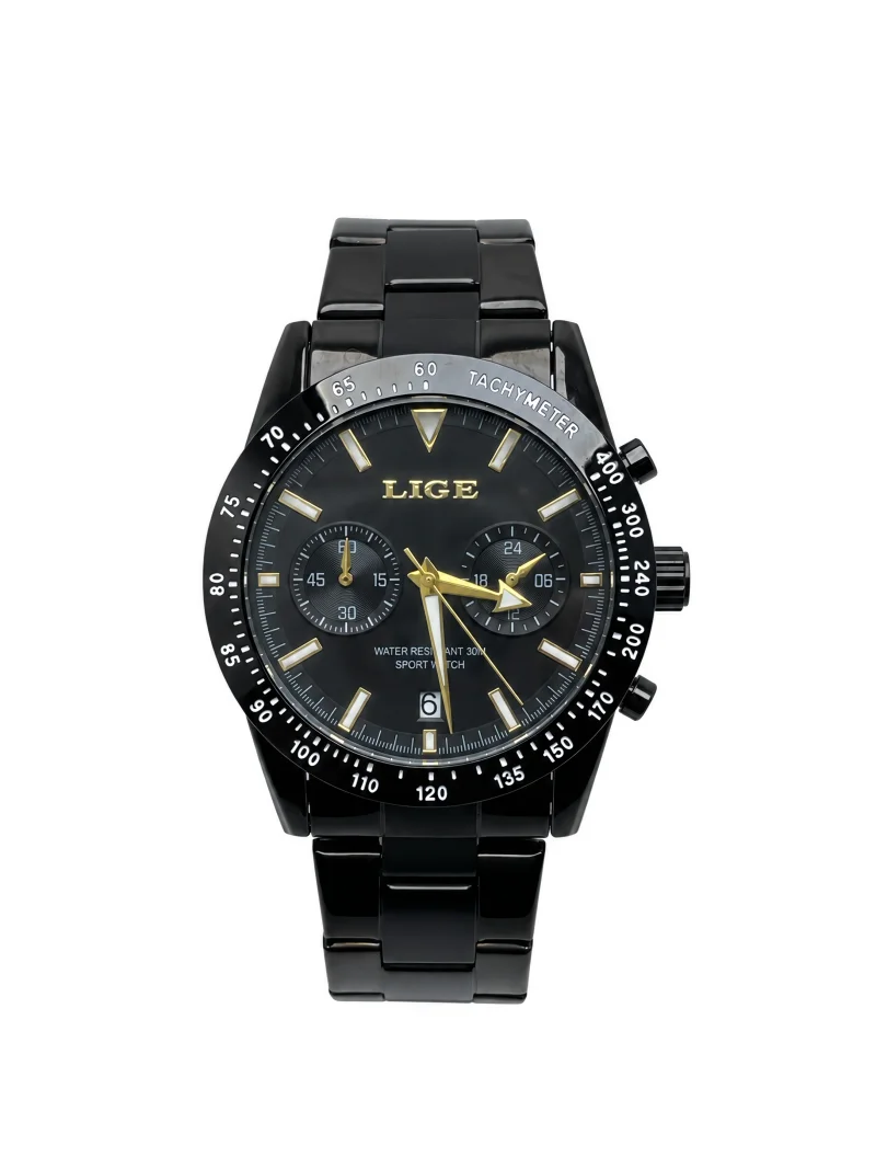 Meridian Dual Display Watch – Black & Gold