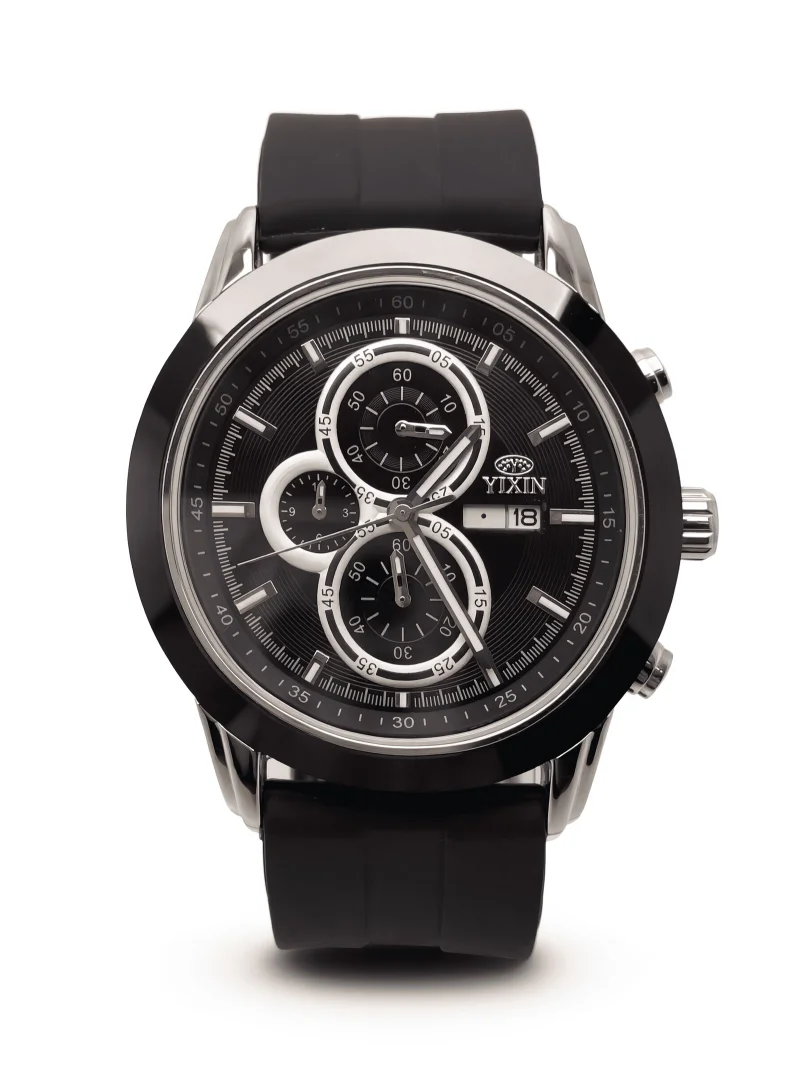 YIXIN Chronograph Style Black Dial Watch
