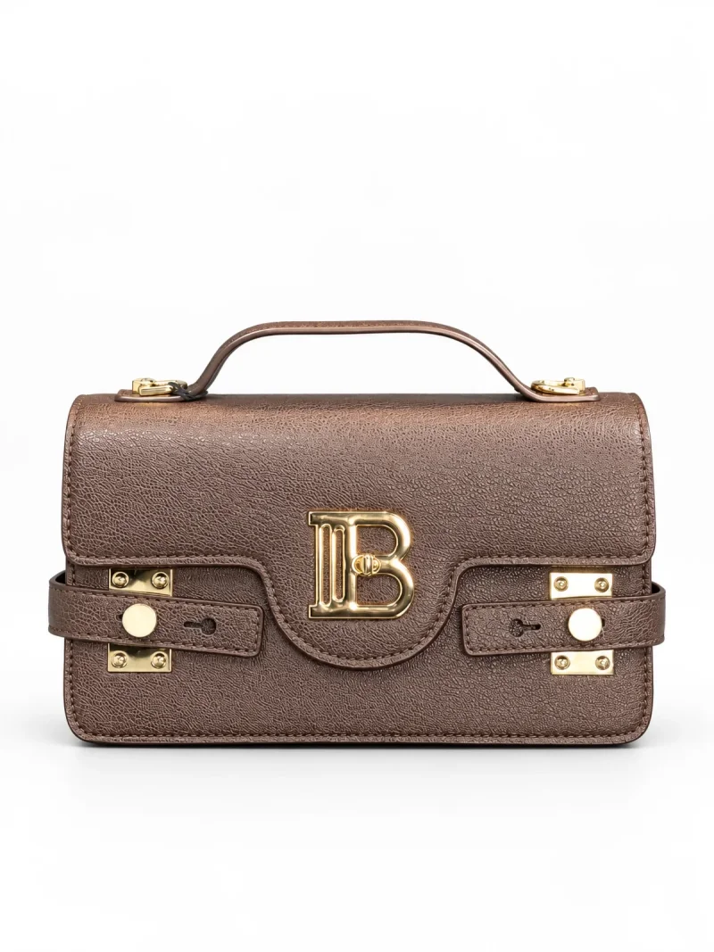 Bronze Metallic Flap Satchel