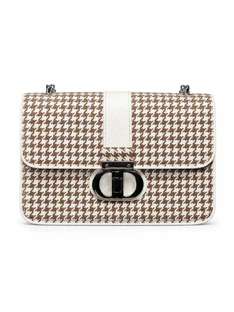 Houndstooth Flap Bag