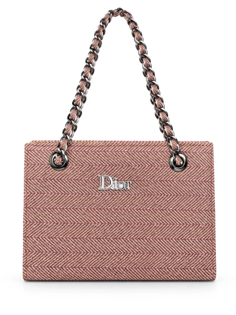 Rose Herringbone Chain Tote