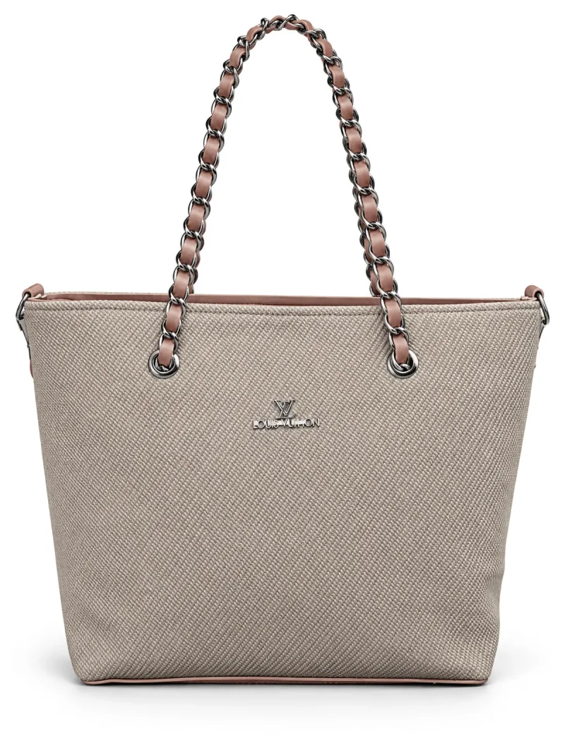 Taupe Chain Handle Tote