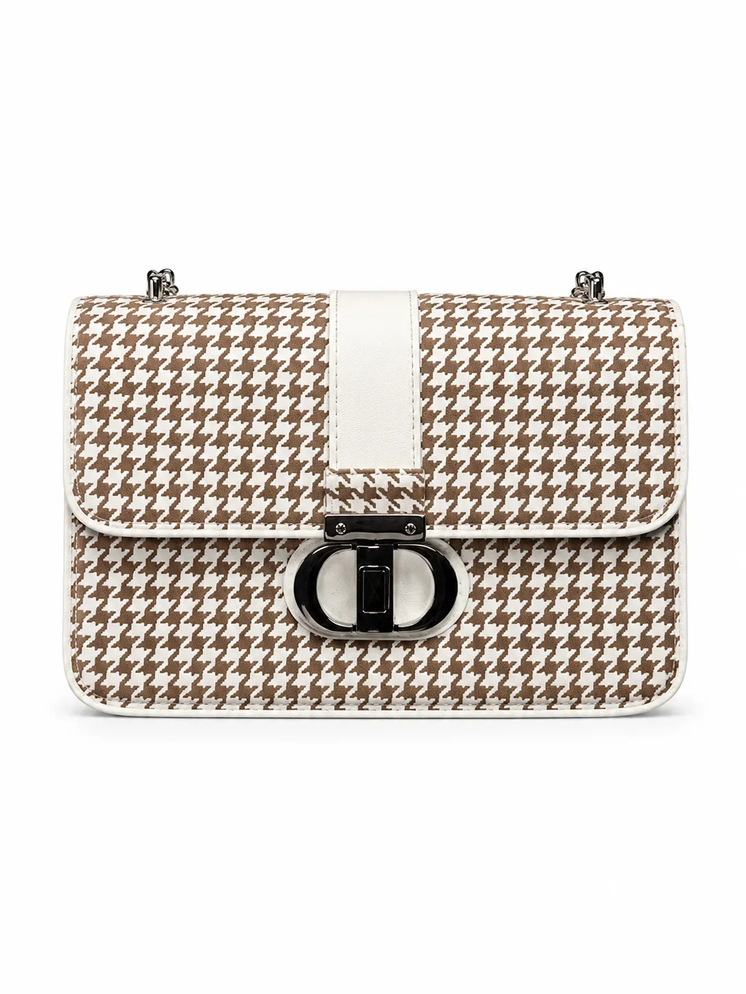 Houndstooth Flap Bag